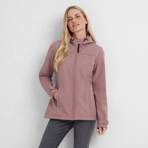 Women's <b>Lightweight</b> Mauve Softshell <b>Jacket</b> Hooded Windproof & <b>Waterproof</b> Nylon Shell Digital Print Full-Zip Outdoor <b>Running</b> - Product Image 1
