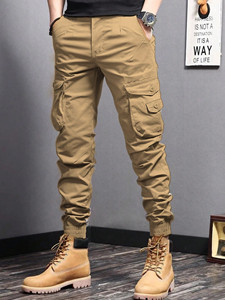 Pantalon cargo jogger tendance pour homme, coupe slim, décontracté, taille élastique douce, tissu léger et écologique, style urbain - Product Image 5