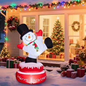 4.8FT Lighted Christmas <b>Inflatable</b> Decoration <b>Large</b> Rotating Snowman with Motor Funny Outdoor Holiday Yard Decorations Built - Product Image 4