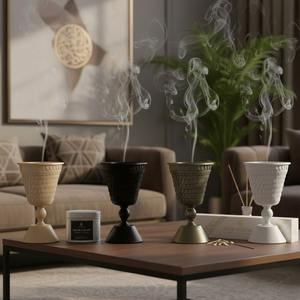 Brûleur d'encens arabe de luxe, porte-encens Oud Bukhoor, encensoir en métal de qualité supérieure pour la décoration de la maison du Moyen-Orient, coffret cadeau d'encens Oud - Product Image 6