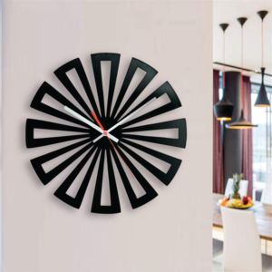 Luxury <b>Black</b> Round Acrylic Wall <b>Clock</b> Floral Cutout Silent Battery Operated Decorative Wall Watch for Home Hotel Office Decor - Product Image 3