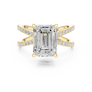 Women's Engagement Wedding Anniversary <b>Split</b> Shank Halo <b>Rings</b> 3.50 CT E VS1 Emerald Cut Lab Grown Diamond 14K Solid Gold <b>Ring</b> - Product Image 1