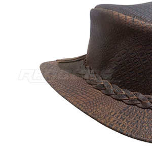 Mens Cowboy <b>Hat</b> Brown Crocodile Embossed Leather <b>Western</b> <b>Hat</b> Adult Size Outdoor Casual Wholesale Outdoor <b>Hat</b> - Product Image 4