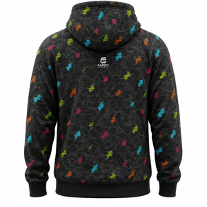 Sweat-shirt à capuche personnalisé pour homme, imprimé léopard par sublimation, couleurs néon, pull-over pour la gym, le fitness, le streetwear, pour l'entraînement - Product Image 2
