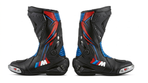 Bottes de moto pour homme, noires, rouges, bleues, mi-mollet, fermeture éclair, cuir véritable, résistantes à l'abrasion, semelle extérieure en caoutchouc, semelle intermédiaire en EVA - Product Image 2