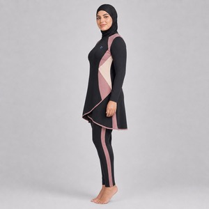 Ensemble Burkini Modeste 4 Pièces Couvrant Entièrement le Corps, Maillot de Bain Musulman Élégant à Manches Longues pour Femme - Product Image 3