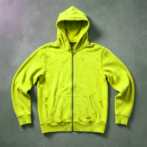 High Quality <b>Men</b> Custom Logo Cotton French Terry Acid Washed Zipup Double Zipper Zip up Hoodie Manufacturer - Product Image 3