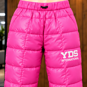 Women's Quilted Puffer <b>Trousers</b> Full Length <b>Padded</b> Style Streetwear Windproof Casual Winter Wear Elastic Waist Harem Style - Product Image 4