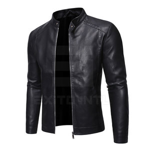 Veste en cuir pour homme à prix bas, col montant, automne-hiver, meilleure qualité, écologique, style streetwear, respirante - Product Image 2