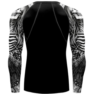 Men Long Sleeve Rash Guard <b>Compression</b> <b>Shirt</b> Graphic Print UV Protection Quick Dry OEM Manufacturer - Product Image 2