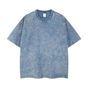 T-shirt homme en coton 100% de haute qualité, effet délavé, impression DTG, logo personnalisé, style streetwear, coupe ample. - Product Image 5