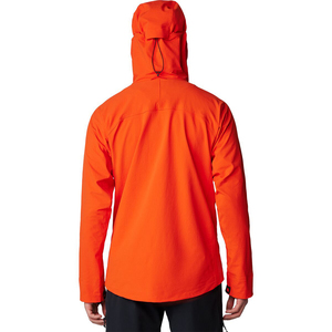 Veste softshell imperméable orange pour homme avec capuche et poches zippées, matière polyester/nylon, vêtements d'extérieur - Product Image 2