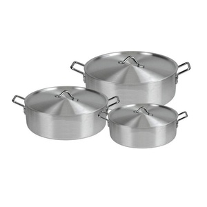 Casserole de cuisine en acier inoxydable à double poignée avec couvercle unique - Product Image 2