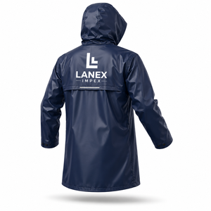 Custom Waterproof Hooded <b>Rain</b> Coat for Men PVC Coated Polyester Long <b>Rain</b> <b>Jacket</b> Windproof Outdoor Work Rainwear OEM ODM Service - Product Image 3