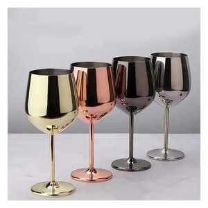 Skies Trader WH250 Lot de 2 verres à vin en acier inoxydable finition satinée, incassables, argent mat, faits à la main, design moderne, pour mariage - Product Image 5