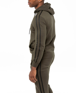 Sweat-shirt à capuche pour homme de style vintage, couleur unie, coupe classique, en coton tricoté, pull décontracté avec poche avant, à porter en automne - Product Image 5