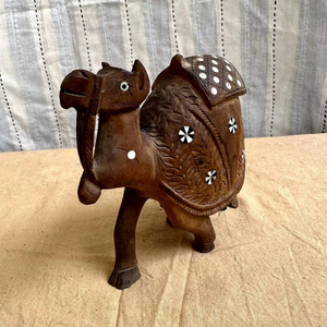 Luxury Wooden Camel <b>Table</b> Centerpiece Unique Handcrafted Home Accent for Tabletop and Shelf Decoration - Product Image 1