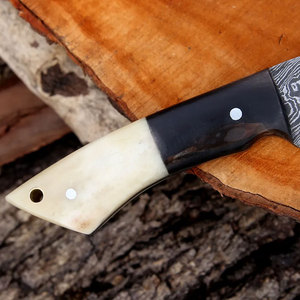 Cuchillo de Caza de Acero de Damasco con Espiga Completa y Mango de Madera para Camping, Senderismo, Pesca y Exploración al Aire Libre - Product Image 6