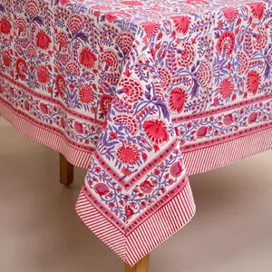 Mantel de Algodón Estampado Floral Lavado, Hecho a Mano en India, de Primera Calidad, Personalizable, para Hogar, Hotel, Restaurante - Product Image 5