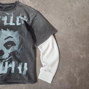 Custom Men's Boxy Fit Full <b>Sleeve</b> T-Shirt with "PROTECT THE YOUTH" Print Oversized Cotton Streetwear Long <b>Sleeve</b> Tee - Product Image 6