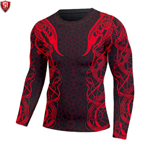 Unisex <b>Long</b> <b>Sleeve</b> <b>Compression</b> <b>Shirt</b> Crew Neck Sublimation Printed Quick Dry Breathable Full <b>Sleeve</b> Sports Body - Product Image 1