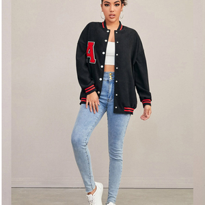 Veste de style Letterman pour femmes, design personnalisé, col en tricot côtelé, élégante, confortable, chaude, streetwear, vêtements d'extérieur pour femmes - Product Image 4