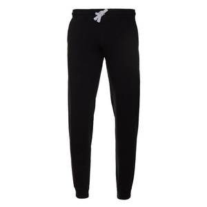Pantalones Deportivos de Punto Negros para Mujer, Cintura Media, Cordón Ajustable, Casuales, Largos, Color Sólido, 100% Algodón, para Otoño - Product Image 1