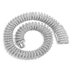 Starspire 20 Inch Gold Plated 925 <b>Silver</b> Cut Moissanite Hip Hop <b>Tennis</b> Link Chain <b>Necklace</b> Luxury Sparkling Jewelry Unisex - Product Image 1