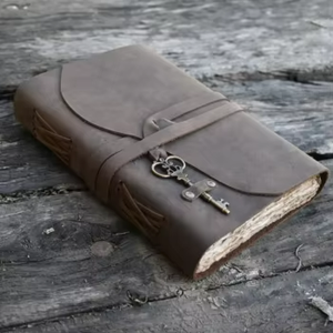 Handmade Exclusive Creative Antique Vintage Leather Journal <b>Notebook</b> Key-<b>Lock</b> Deckle Edge Embossed Sketching Writing Promotional - Product Image 1