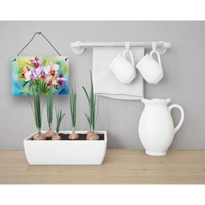Orchidées multicolores NOUVELLES Aquarelle Décoration murale Aluminium Métal Porte Imprimés Suspendus pour Cuisine Bar Bathroom-8HX12W - Product Image 3
