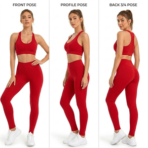 Ensemble de vêtements de yoga pour femmes, haut dos nageur et leggings, séchage rapide, tenue de sport 2 pièces, ensemble de sport pour femmes, soutien-gorge et leggings taille haute - Product Image 5