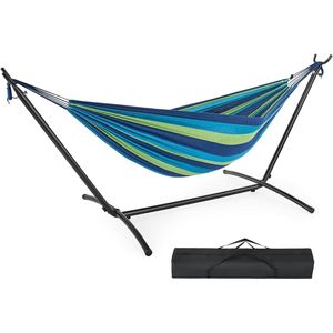 Blue 450lbs Heavy Duty Steel Frame <b>Hammock</b> with Space Saving Stand Portable for Indoor and Outdoor Use - Product Image 1