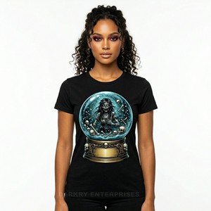 Camiseta Zombie Deep Sea Skull para mujer, camiseta gráfica de arrecife de coral oceánico, camiseta de algodón gris oscuro, fabricante de ropa personalizada al por mayor - Product Image 4