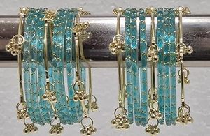 Highest Selling Viral Trendy Multicolor Golden Kashmiri Jhumki <b>Bangles</b> <b>Set</b> Bridal Wedding Party Wear Premium Wholesale Price - Product Image 2