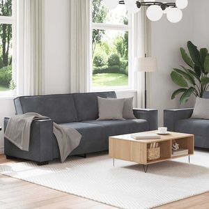 Ensemble de canapés de salon en bois massif, en velours gris foncé avec contreplaqué métallique, élégant et durable - Product Image 3
