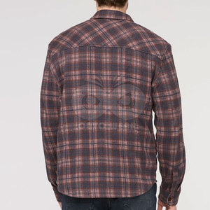 Chemise en flanelle pour homme, tissu coton brossé, fabrication pakistanaise, motif à carreaux, coupe classique, boutons, pour le travail et les voyages - Product Image 2