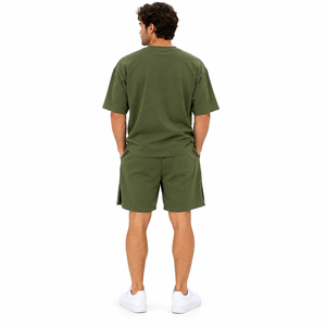 Conjunto de Camiseta y Pantalones Cortos Deportivos para Hombre, Transpirable, de Verano, Personalizado con Serigrafía, de Poliéster/Algodón Satinado, para Gimnasio y Uso Casual - Product Image 4