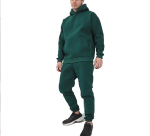 Ensemble de survêtement de luxe personnalisé de haute qualité avec logo, coupe évasée, 400 g/m², comprenant un sweat à capuche zippé et un pantalon de survêtement pour homme - Product Image 1