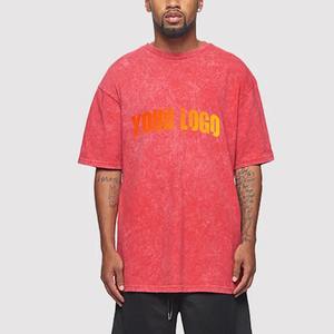 Camiseta Oversize Roja Lavada Personalizada con Logo Vintage para Hombre y Mujer, Ajuste Holgado, Venta al por Mayor - Product Image 6