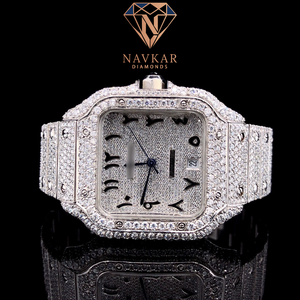 Montre en moissanite en gros, fabricant de montres en moissanite, montre en moissanite entièrement sertie de pierres pour mariage de luxe - Product Image 1