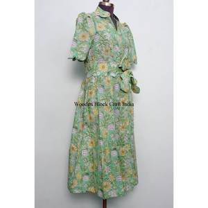 Robe mini kangourou 100 % coton pour femme, imprimé floral fait main, style décontracté et élégant, coupe trapèze, motif uni, idéale pour le quotidien et les fêtes - Product Image 5