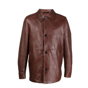 Camisa de Cuero Estilo Vaquero de Diseño Moderno, Acabado Liso, Corte Relajado, Prenda de Moda - Product Image 1