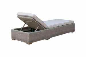 Modern PE Rattan Sun Lounger with Reclining <b>Back</b> <b>Cushion</b>-Eco-Friendly Durable Outdoor Furniture for Hotel Villa & Apartment Use - Product Image 6