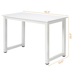 Scrivania moderna per computer in truciolato bianco con piedini in acciaio Triamine e struttura P2 110 cm - Product Image 2