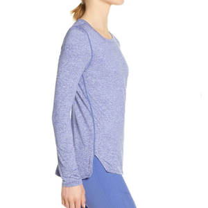 Camiseta de Algodón Puro Blanca Lisa de Manga Larga con Cuello Holgado y Logotipo Personalizado para Mujer, Camiseta de Punto de Verano con Top Interior - Product Image 6