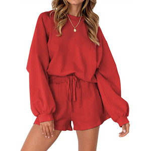 Ensembles de survêtements d'hiver 2 pièces pour femmes, coupe courte, avec logo personnalisé, taille plus, oversize, écologiques, à faible MOQ - Product Image 4