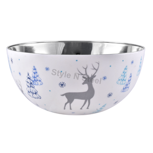 Bol avec motif cerf et arbre, style nordique, passe au lave-vaisselle, pour servir les aliments - Product Image 1