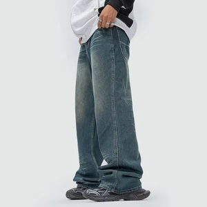 Secre Sports Wear – Jean en denim déchiré pour homme, coupe droite, respirant, écologique, de haute qualité, avec logo frontal, taille haute, effet délavé - Product Image 3
