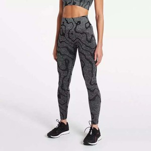 High Waist Full Length <b>Yoga</b> Leggings Solid Color Seamless Elastic Waist Four-Way Stretch Sports Fitness Wear <b>Pants</b> - Product Image 5