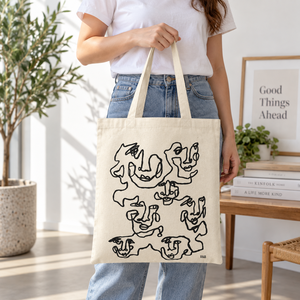กระเป๋าผ้าฝ้าย Off-White 300 GSM ขนาด 38x39 ซม. แบบแบน สำหรับใส่ของช้อปปิ้ง ใช้ซ้ำได้ พิมพ์ลายสัตว์ตามสั่ง พร้อมโลโก้ ขายส่ง รับผลิตแบบ OEM ODM - Product Image 4